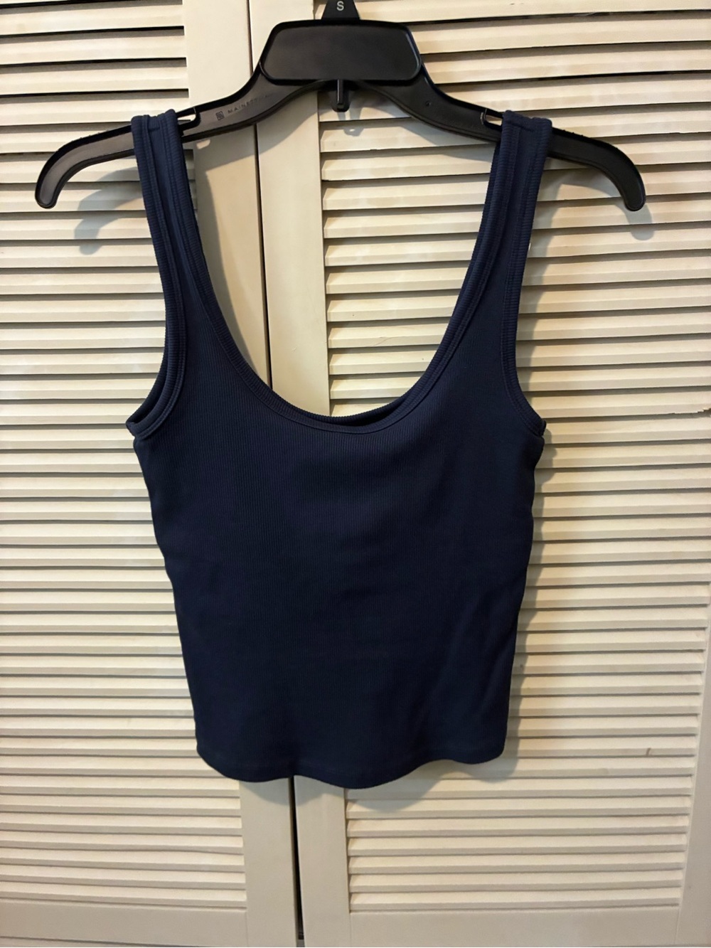 Abercrombie & Fitch Bra Free Ribbed Scoop Tank - Navy Blue